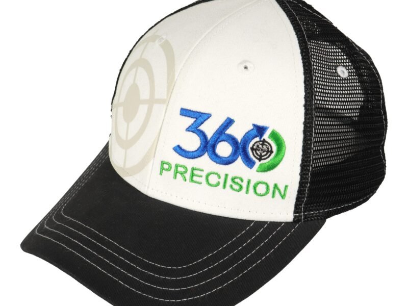 360 Precision Trucker Hat, White/Black