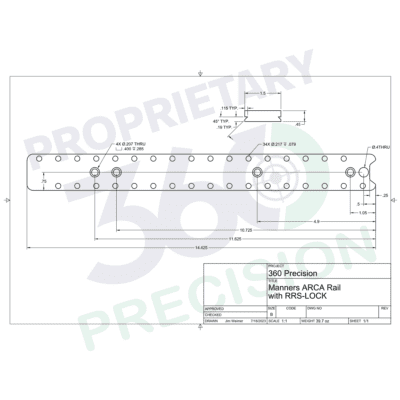 Steel ARCA Rail for the Manners PRS-TCS Stocks schematic