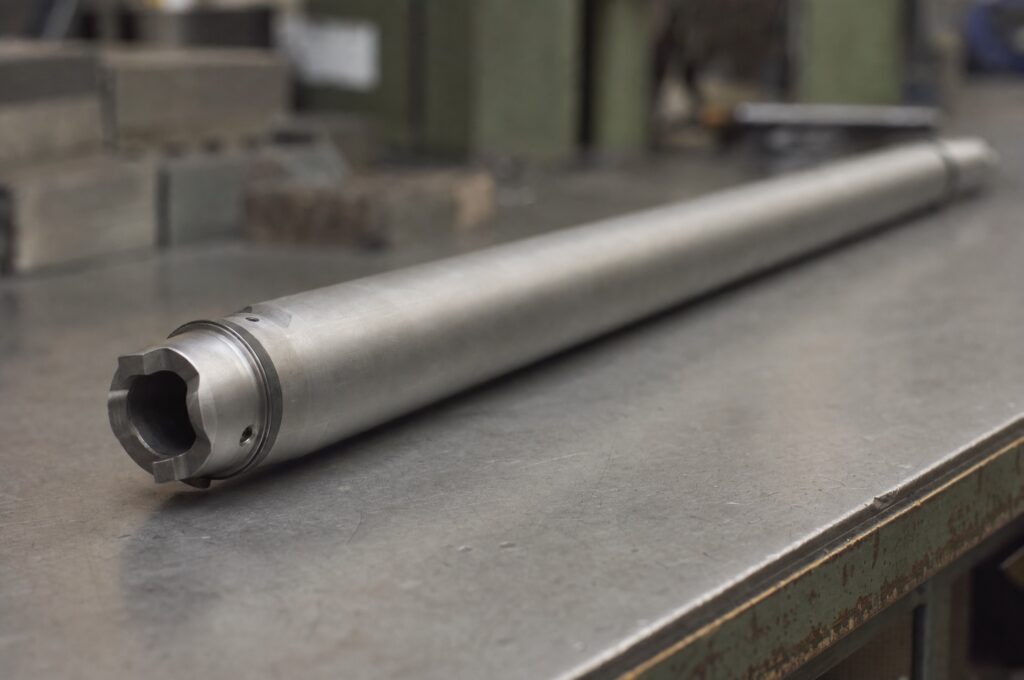 Heavy straight-contour competition barrel showing its full diameter along its length